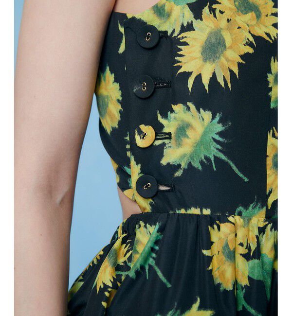 LOULOU WILLOUGHBY「 WEB 一部店舗限定【LOULOU WILLOUGHBY】サンフラワープリントバッククロスワンピース」|ワンピース|