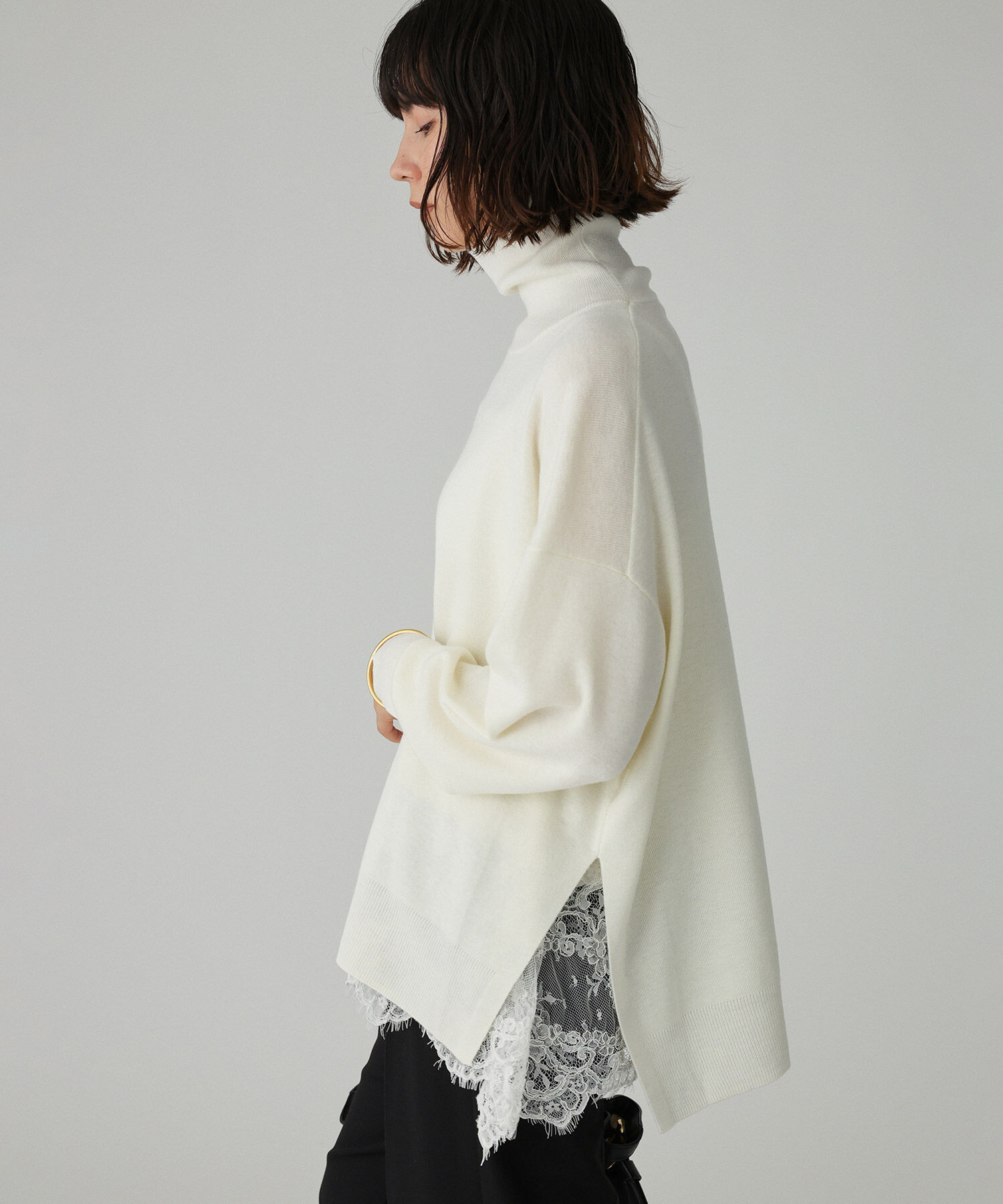 BABYLONE「ハイネックポンチョニット」|ニット・セーター|