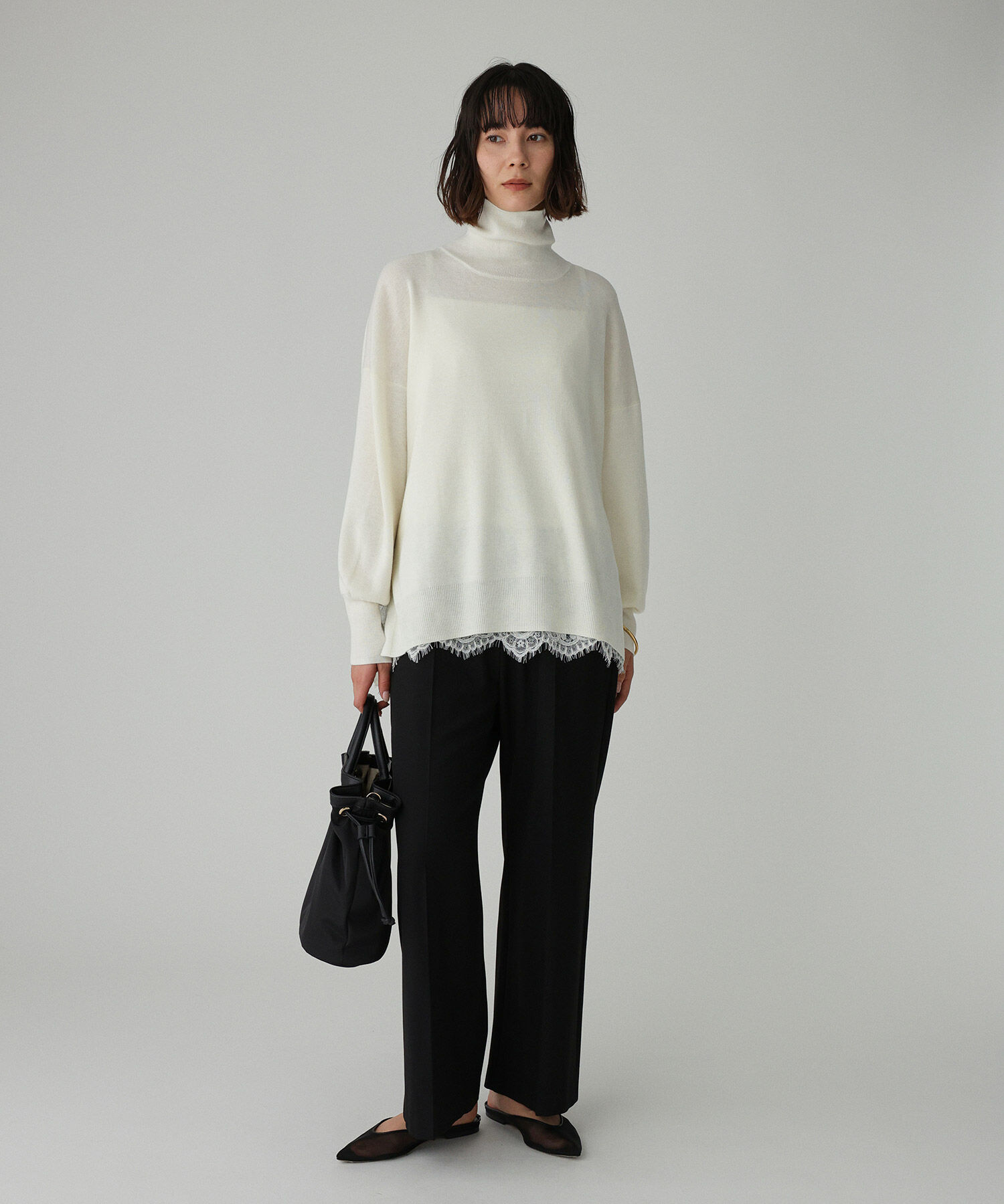 BABYLONE「ハイネックポンチョニット」|ニット・セーター|