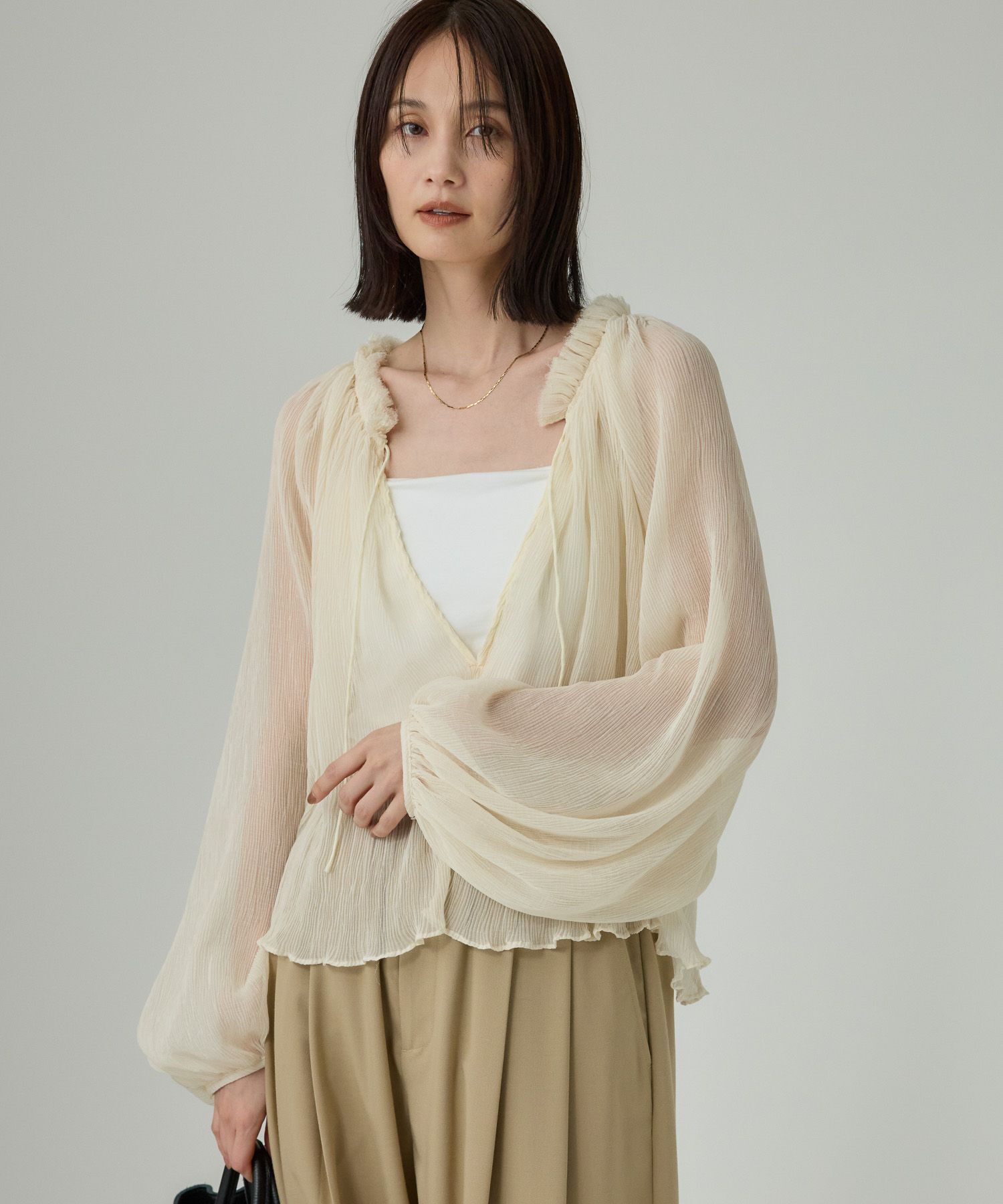 BABYLONE「2WAY楊柳ブラウス」|シャツ・ブラウス|