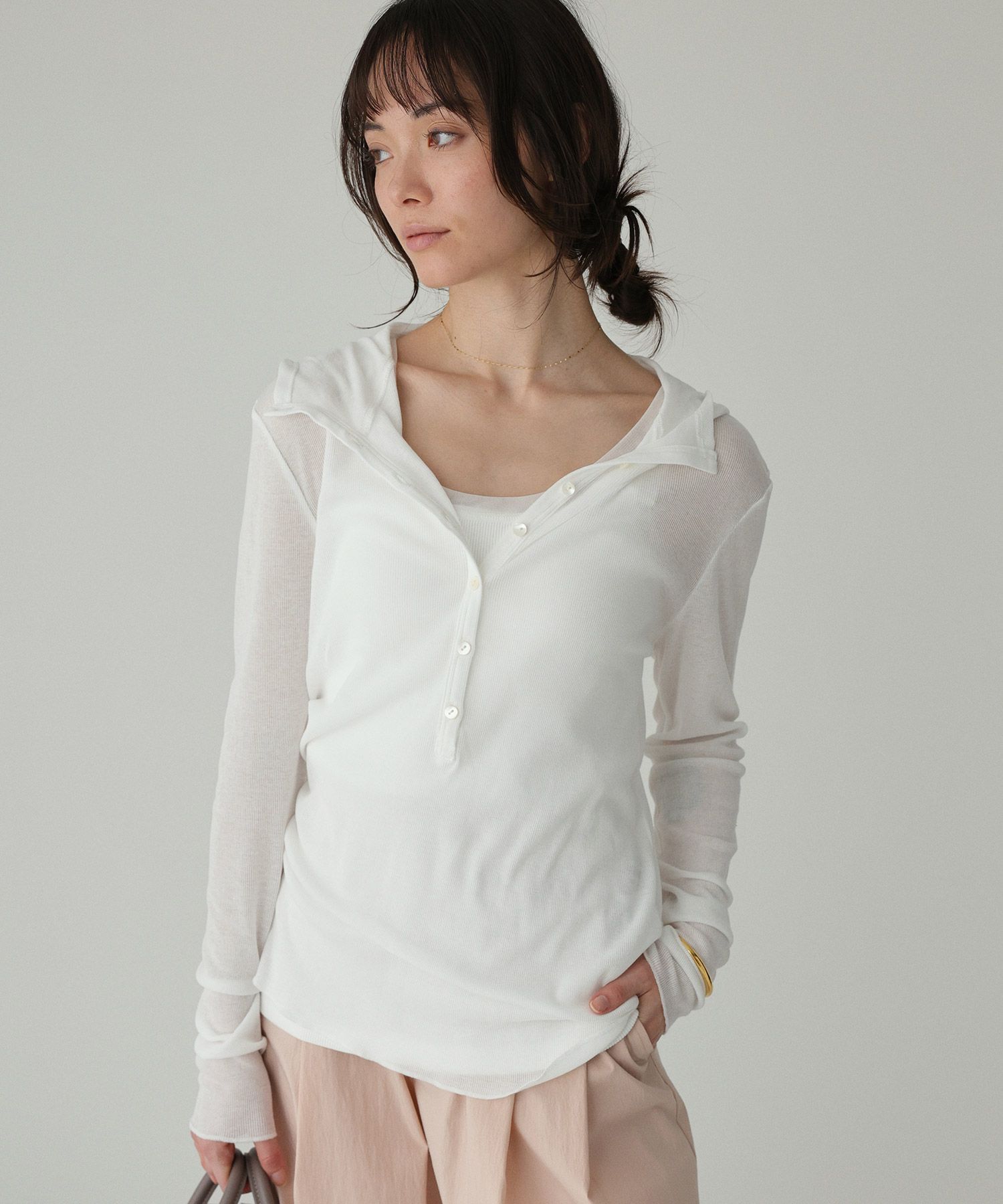 BABYLONE「シアーテレコフーディ」|Tシャツ・カットソー|ﾎﾜｲﾄ