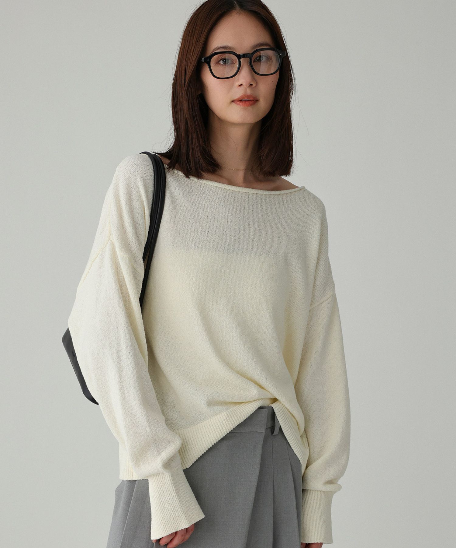 BABYLONE「ブークレボートネックプルオーバー」|ニット・セーター|ｵﾌﾎﾜｲﾄ