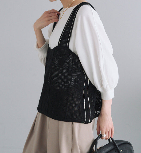  「配色透かし編みビスチェ」|ニット・セーター|