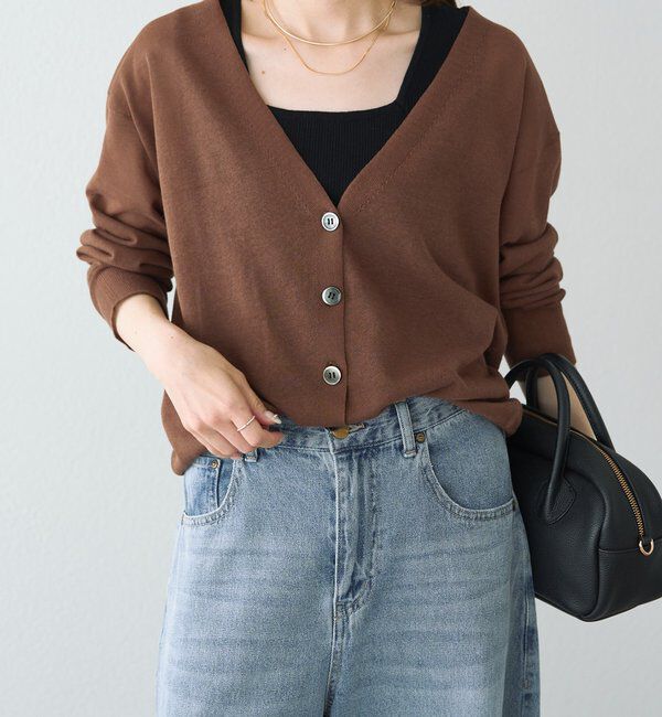  「【日焼け・冷房対策に◎】シアーカーディガン」|カーディガン|ブラウン