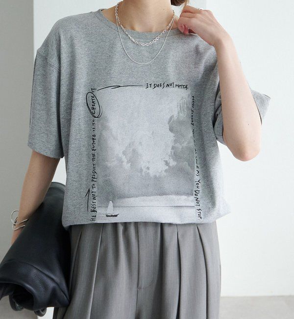  「【接触冷感+UVカット】フォトプリントTシャツ」|Tシャツ・カットソー|グレー