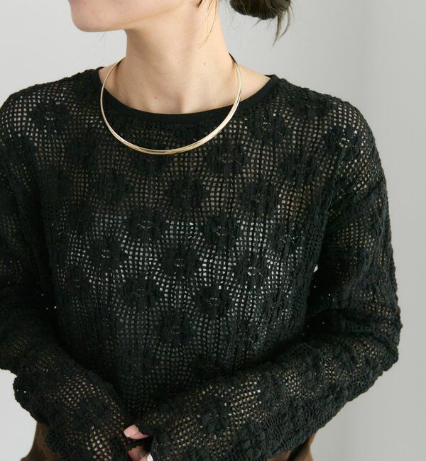  「フラワージャガードストレッチレースプルオーバー」|プルオーバー|