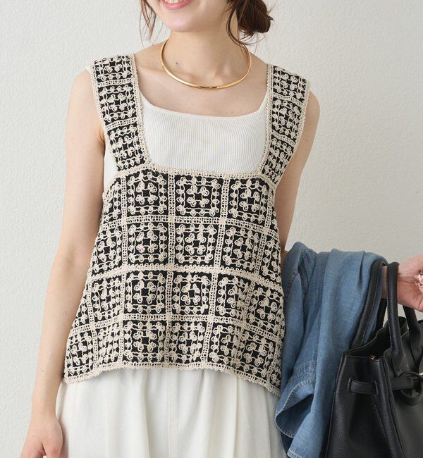  「【リバイバル/新色追加】クロシェ編み風ビスチェ」|キャミソール|その他1