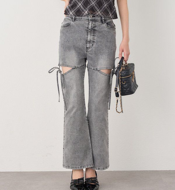  「サイドあき美脚ストレッチデニム」|その他|