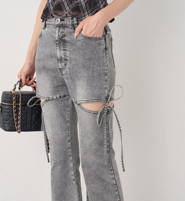  「サイドあき美脚ストレッチデニム」|その他|