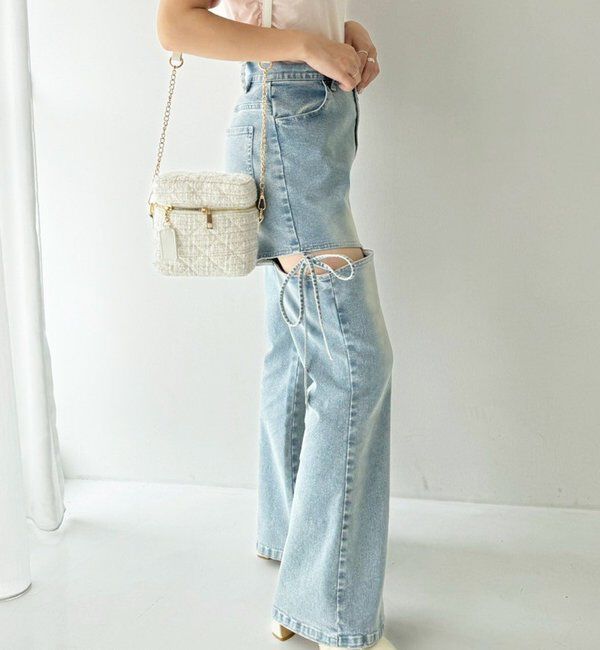  「サイドあき美脚ストレッチデニム」|その他|