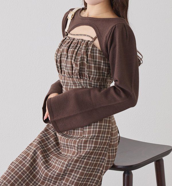  「２枚セットチェックワンピ」|ワンピース|