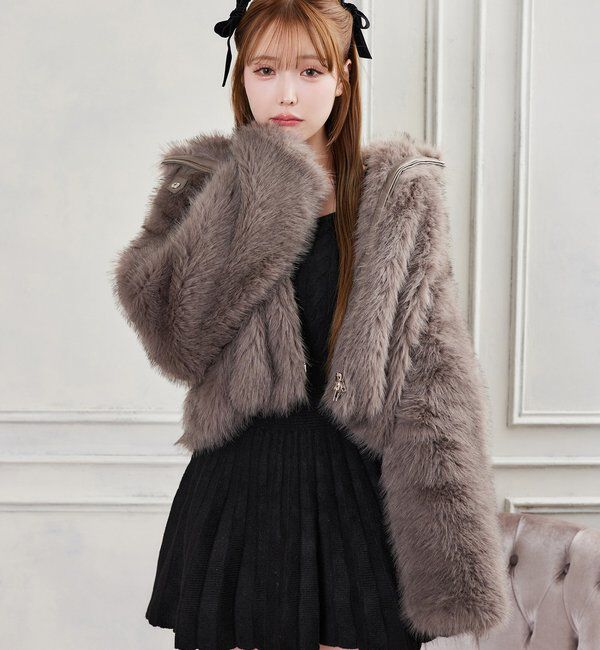  「フェイクファーショートブルゾン」|ダウンベスト・ベスト|