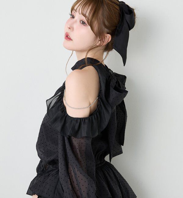  「肩ビジューアメスリチュニック」|シャツ・ブラウス|