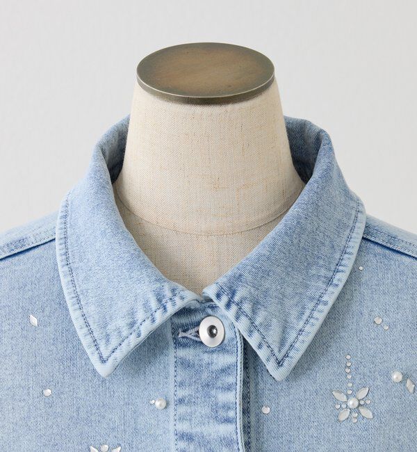  「ビジューデニムジャケット」|ダウン|