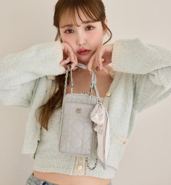  「スカーフ付きキルティングスマホショルダー」|ショルダー・メッセンジャー|