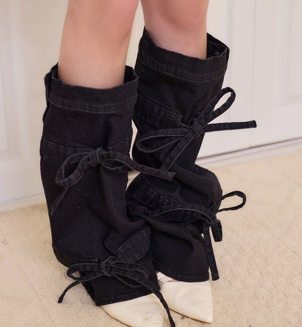  「【Denim Collection】リボンデニムレッグウォーマー」|その他|
