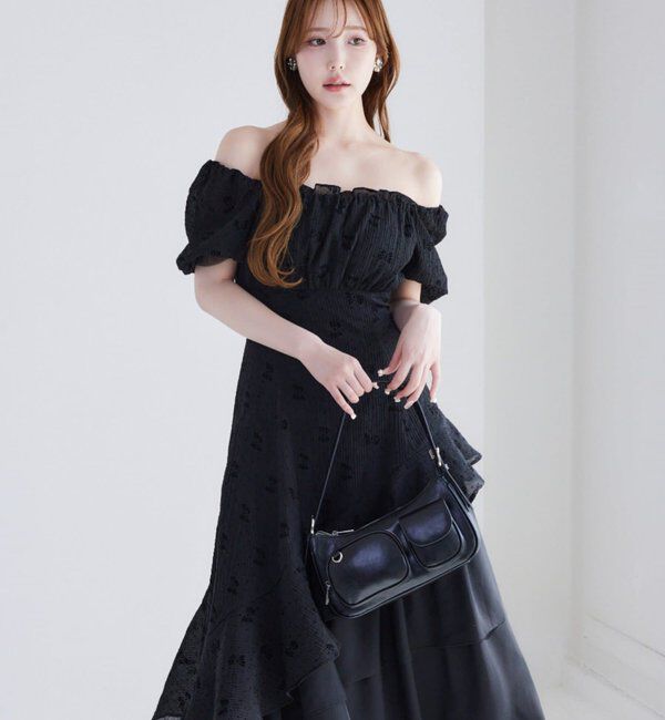  「【リバイバル】イレヘムティアードロングワンピース」|ワンピース|ブラック系その他