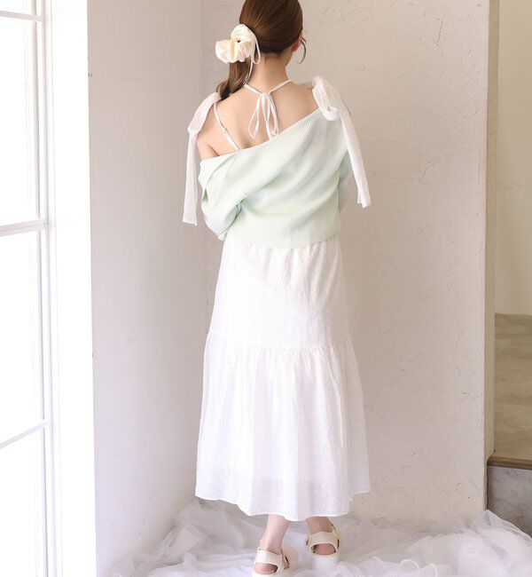  「【SMサイズ展開あり】肩リボンシャーリングワンピース」|ワンピース|