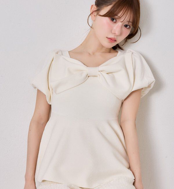  「リボンニットチュニック」|ニット・セーター|