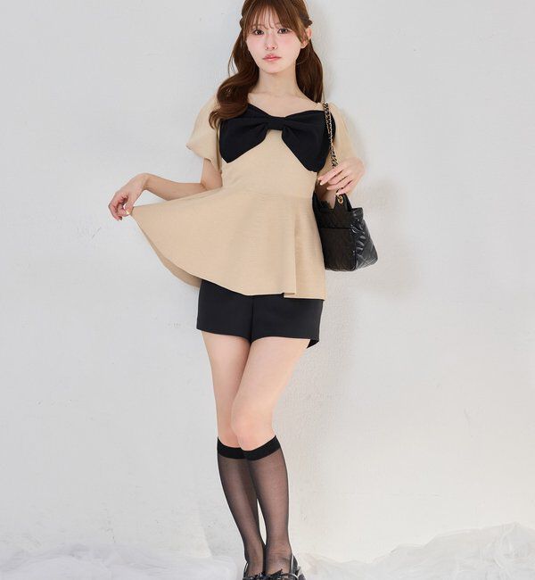  「リボンニットチュニック」|ニット・セーター|