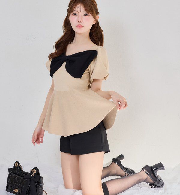  「リボンニットチュニック」|ニット・セーター|