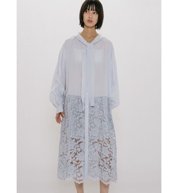 MIDIUMISOLID「MIDIUMISOLID for Ladies レースコンビシャツワンピース」|ワンピース|