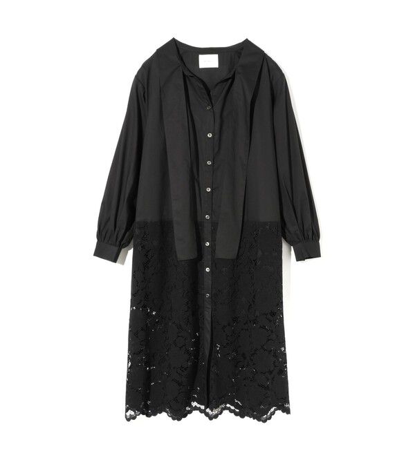 MIDIUMISOLID「MIDIUMISOLID for Ladies レースコンビシャツワンピース」|ワンピース|