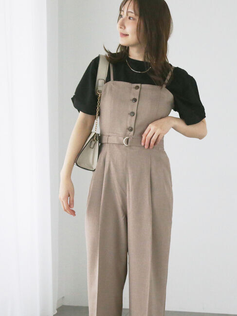 Te chichi TERRASSE「フロントボタンサロペット《2025spring catalog item》」|その他|モカ