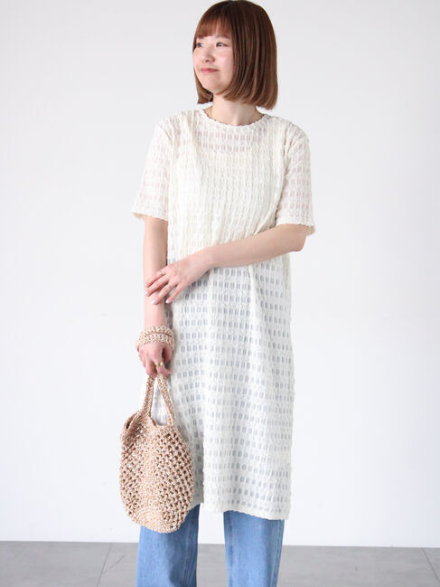 Lugnoncure「半袖ふくれカットワンピース」|ワンピース|