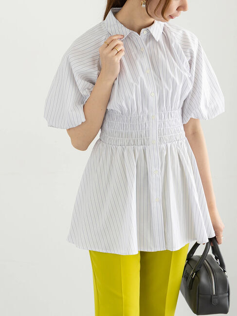 Te chichi「【松井愛莉着用】バルーンスリーブシャツチュニック」|シャツ・ブラウス|オフホワイト