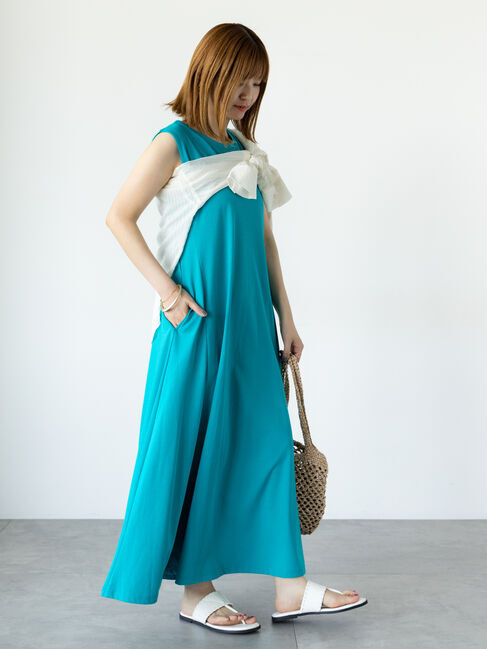 Lugnoncure「ノースリーブカットワンピース」|ワンピース|ターコイズブルー
