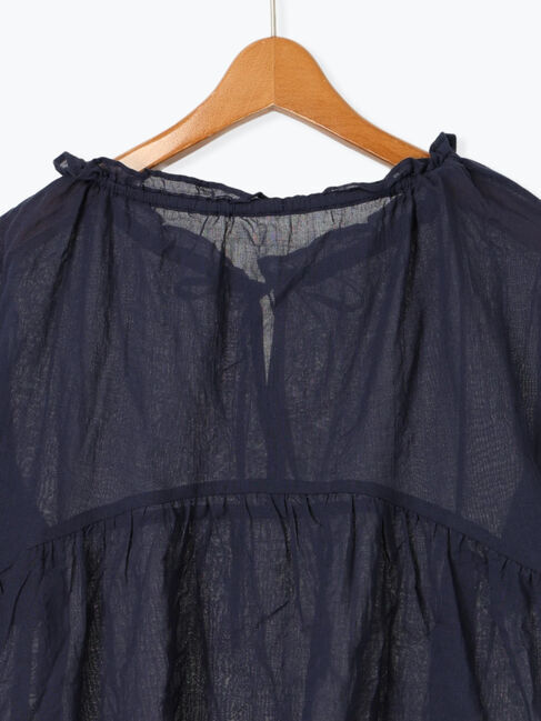 Lugnoncure「ネックシャーリング切替ブラウス」|シャツ・ブラウス|