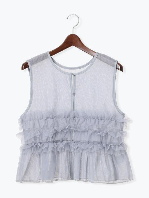 Te chichi TERRASSE「シアー重ねフリルベスト」|シャツ・ブラウス|