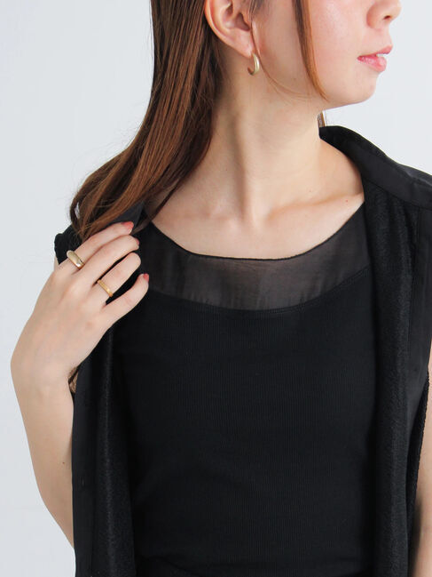 Te chichi「シアー切替スクエアネックタンクトップ」|タンクトップ|ブラック