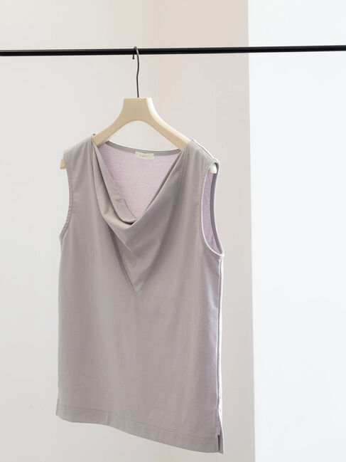 Te chichi「ドレープネックノースリーブトップス」|Tシャツ・カットソー|グレー