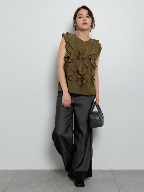 Te chichi「シアーワイドパンツ」|その他|ブラック