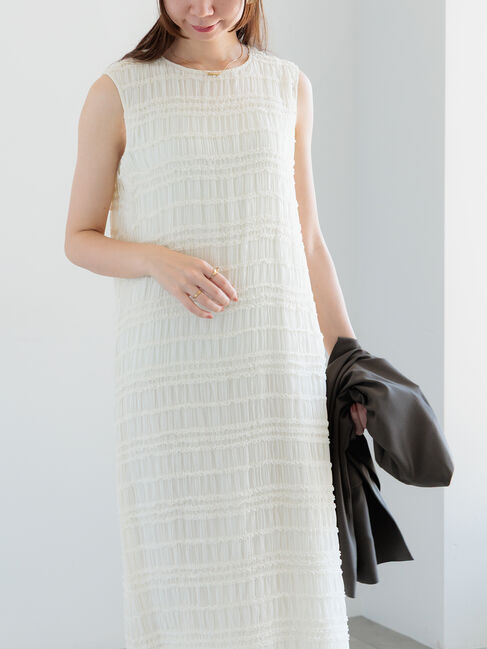 Te chichi「ミニフリルボーダーワンピース」|ワンピース|オフホワイト