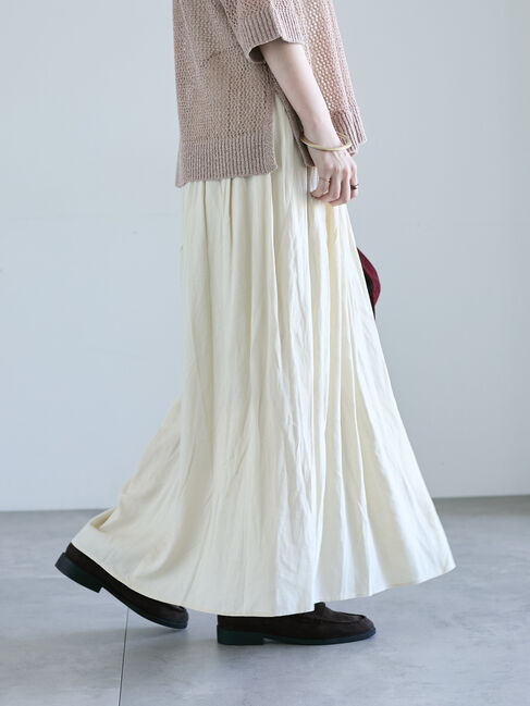 Lugnoncure「麻混ギャザースカート(セットアップ可)」|スカート|キナリ