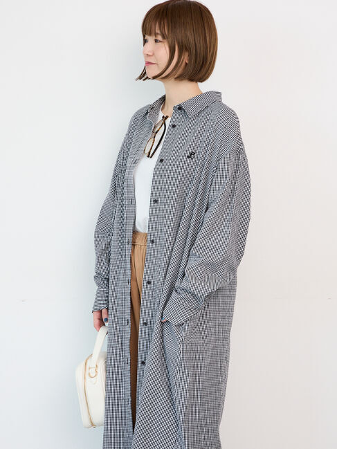 Lugnoncure「刺繍入りアソートシャツワンピース《2025autumn catalog item》」|ワンピース|ブラック