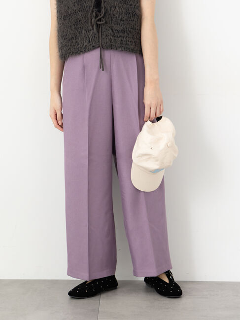 Te chichi TERRASSE「タックストレートパンツ」|その他|パープル