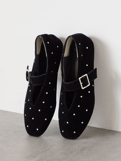 Te chichi TERRASSE「スタッズバレエシューズ《2025autumn catalog item》」|その他|シルバー