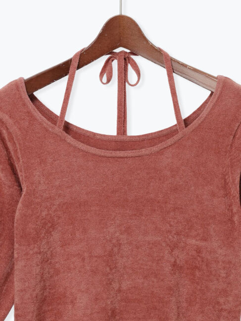 Te chichi TERRASSE「ベロアモール前後2WAYリボンニット《2025autumn catalog item》」|ニット・セーター|