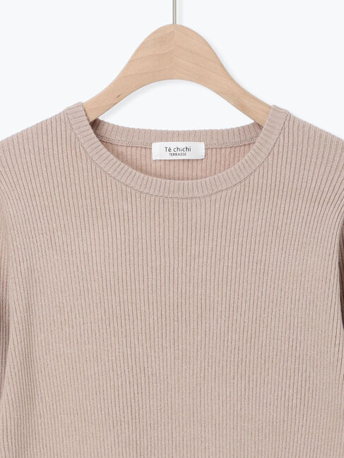 Te chichi TERRASSE「袖口釦クルーネックリブニット」|ニット・セーター|