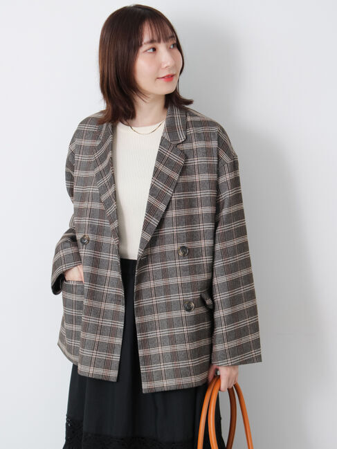 Te chichi TERRASSE「Wブレストジャケット」|その他|ブラウン