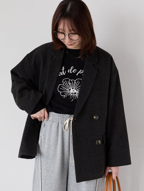 Te chichi TERRASSE「Wブレストジャケット」|その他|チャコールグレー