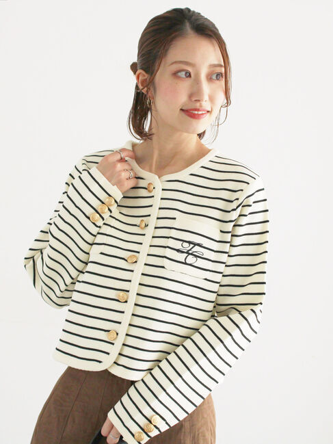 Te chichi「レタードポケットジャケットカーディガン」|カーディガン|