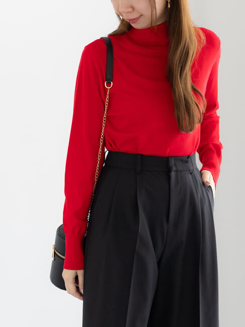 Te chichi「【宮本茉由着用】タートルネックプルオーバー《2025winter catalog item》」|ニット・セーター|レッド