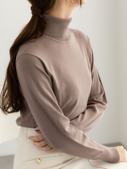 Te chichi「【宮本茉由着用】タートルネックプルオーバー《2025winter catalog item》」|ニット・セーター|モカ