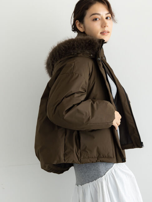 Te chichi「【宮本茉由着用】フードショートダウンジャケット」|その他|カーキ