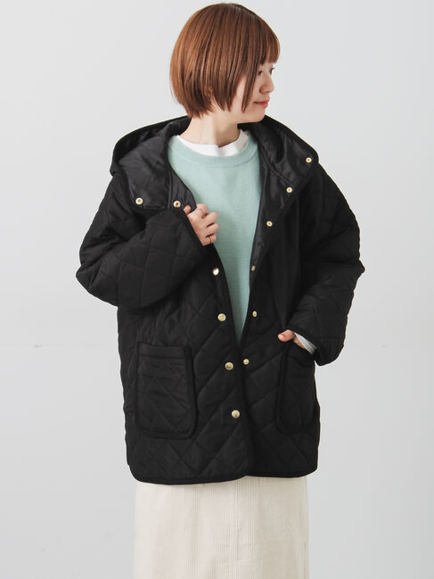 Lugnoncure「撥水フード付きスナップボタンリラックスキルトジャケット」|その他|